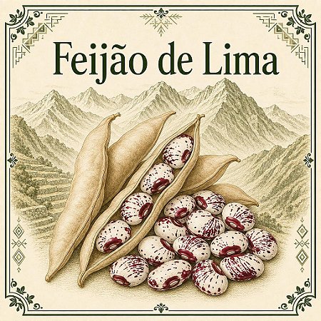 Feijão de Lima - Phaseolus lunatus - 3 Sementes