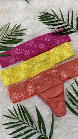 Fio duplo com cós de renda - Eagle Moda Intima