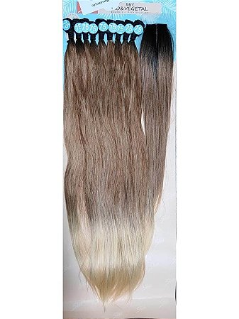 Cabelo liso em fibra com top closure Nivia cor TT4/T30/24B para entrelaçamento ou confecção de peruca