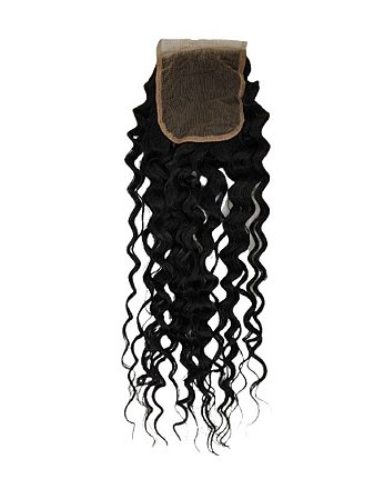 Closure para acabamento em topo de cabeça entrelaçado ou peruca front lace cor preta
