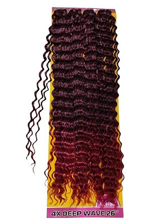 Cabelo para croche braid em Fibra Deep Wave Toque suave cor Marsala