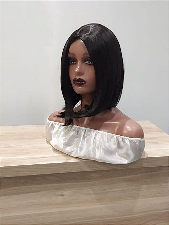 Peruca Sintética curta sem franja repartição fixa no meio para cosplay