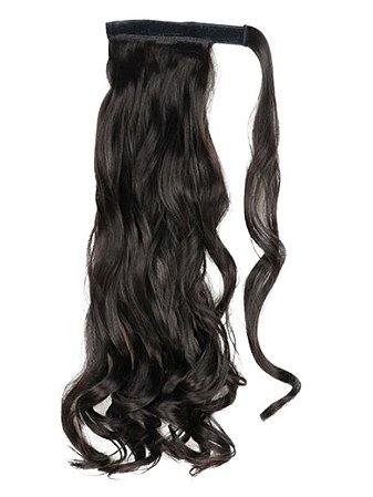 Rabo de Cavalo castanho ondulado com amarrador