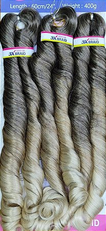Cabelo French Braid para aplicação croche 400g com pontas cacheadas T4/27/613
