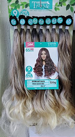 Cabelos Sleek modelo osmanthus ondulado em tela com 65 cm