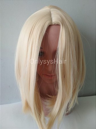 Peruca Chanel C/ Repartição Fixa no Meio cor Loira