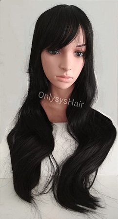 Peruca Lisa C/ Franja cor preta 1#