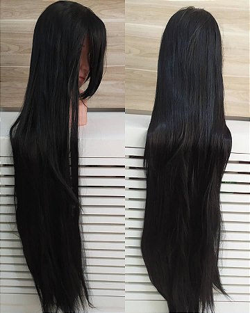 Peruca longa 100 cm com Franjão para Personagem cosplay diversas cores