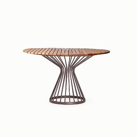 Mesa de Jantar Doha - Com Tampo de Madeira Cumaru