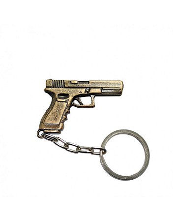 Chaveiro Pistola Glock - Dourado