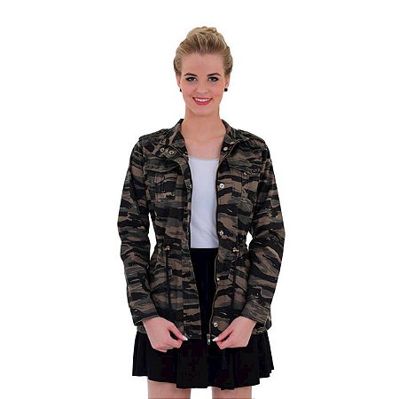 Jaqueta Feminina Alícia Camuflada Tiger Treme Terra