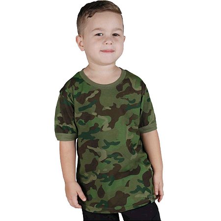 Camiseta Infantil Soldier Kids Camuflada Tropic Bélica