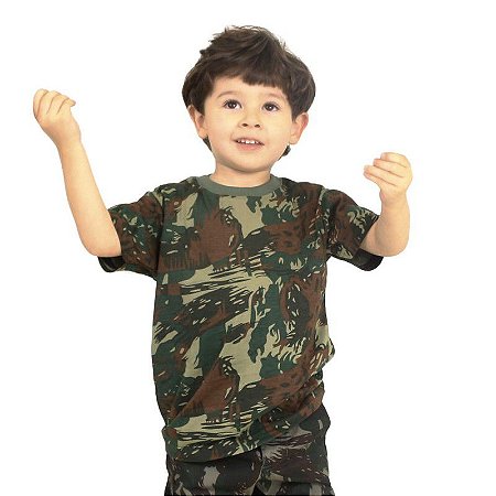 Camiseta Infantil Camuflada Elite Especial Exército Brasileiro EB