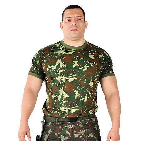 Camiseta Masculina Helanca Light Camuflada Especial Exército Brasileiro EB