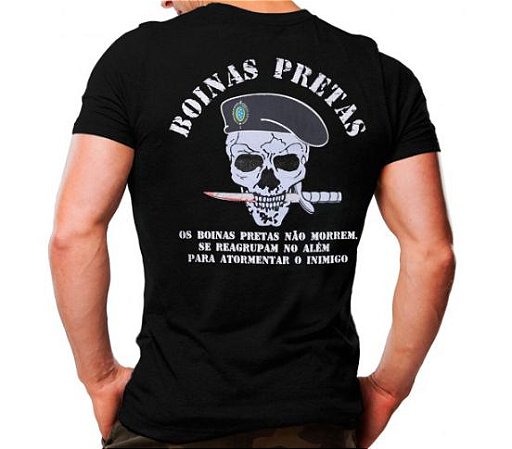 Camiseta Militar Estampada Boinas Pretas Preta - Atack