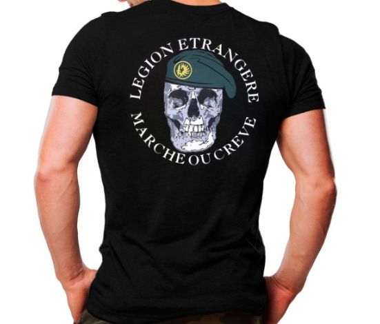 Camiseta Militar Estampada Legião Estrangeira Preta - Atack