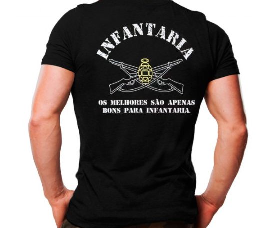 Camiseta Militar Estampada Infantaria Preta - Atack