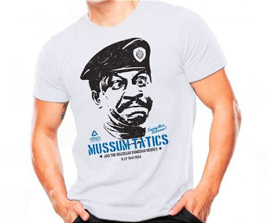 Camiseta Militar Estampada Mussum Tatics Branca - Atack