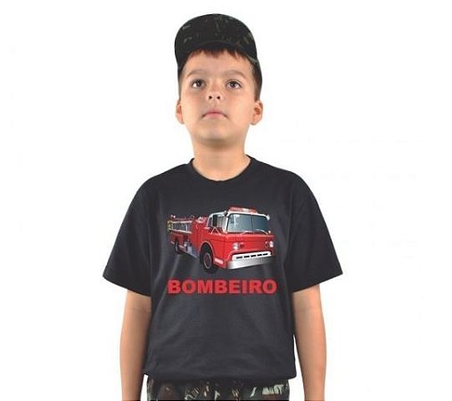 Camiseta Infantil Estampada Bombeiro