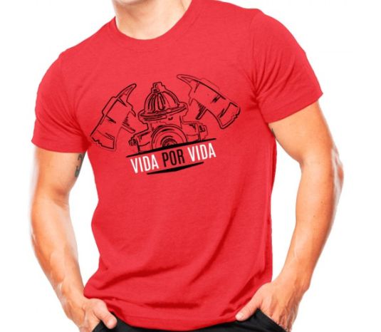 Camiseta Militar Estampada Vida Por Vida Vermelha - Atack