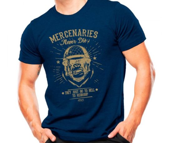 Camiseta Militar Estampada Mercenaries Azul - Atack