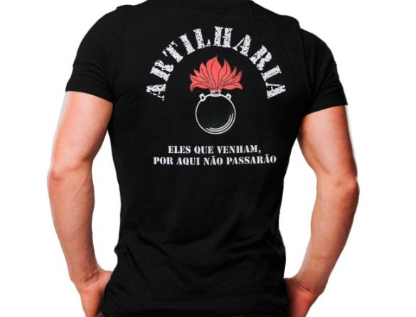 Camiseta Militar Estampada Artilharia Preta - Atack
