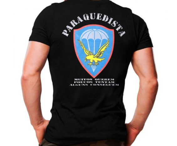 Camiseta Militar Estampada Paraquedista Preta - Atack
