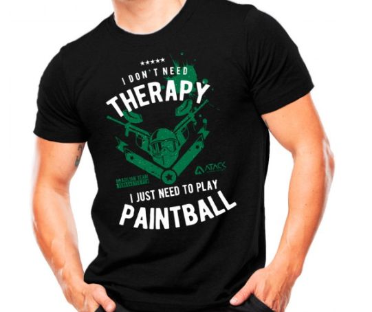 Camiseta Militar Estampada Play Paintball Preta - Atack