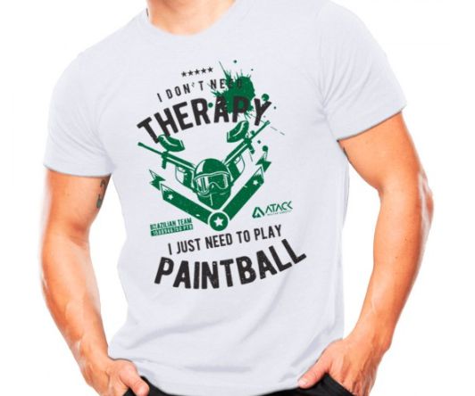 Camiseta Militar Estampada Play Paintball Branca - Atack