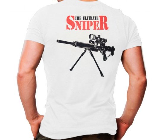 Camiseta Militar Estampada Sniper Branca - Atack