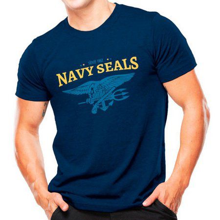 Camiseta Militar Estampada Navy Seals Azul - Atack
