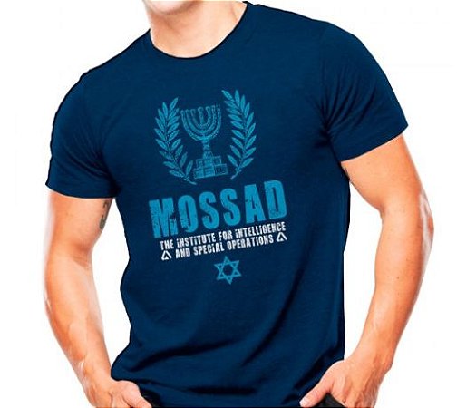 Camiseta Militar Estampada Mossad Azul - Atack