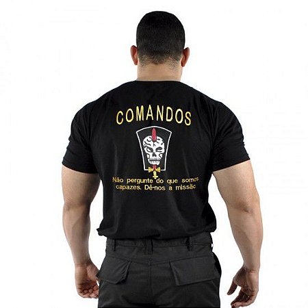 Camiseta Militar Bordada Comandos
