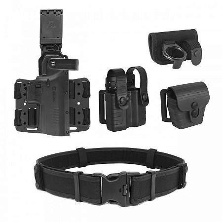 Combo Coldre Tático Pró Bélica Preto