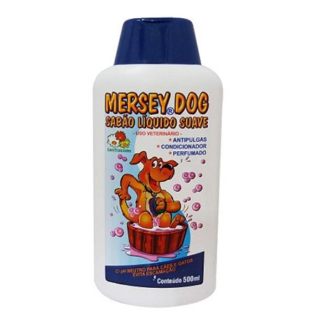 Shampoo Mersey Sabão Liquido Antipulgas e Condicionador 500ml