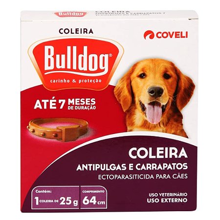 Coleira Bulldog Antiulgas e Carrapatos 7 Meses 64cm