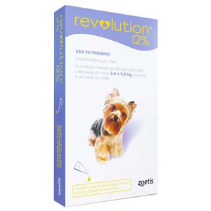 Revolution Antipulgas 2,6 a 5kg 12% 0,25ml Para Cães Zoetis