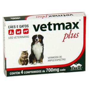 Vermífugo Vetmax Plus 700mg 4 Comprimidos