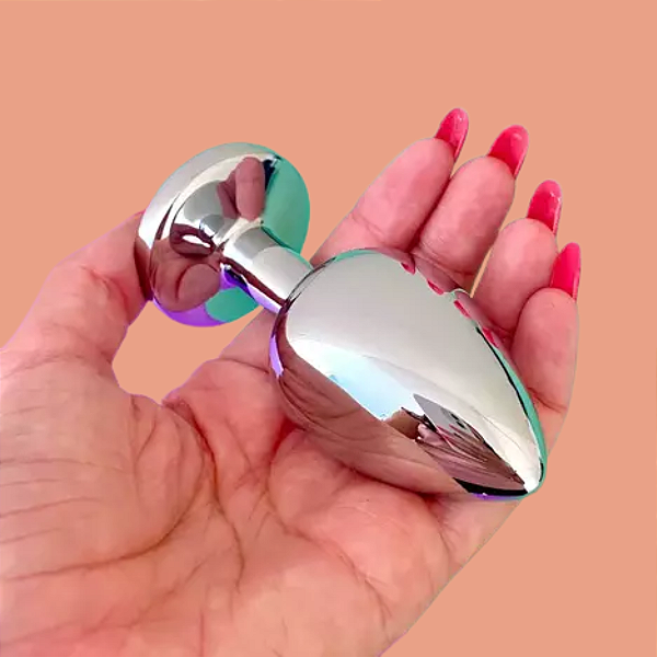 Plug Anal em Aço Inox com Pedra G