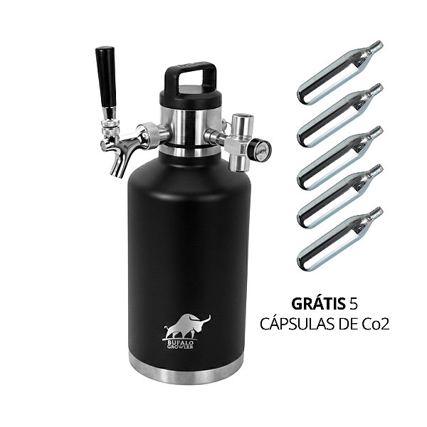 Búfalo Growler On TAP 3,5L - Chopeira Térmica Portatil — Preto