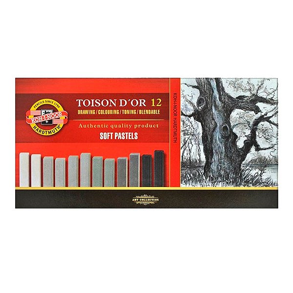 Giz Pastel Seco Toison D'Or 12 Tons de Marrom Koh-I-Noor