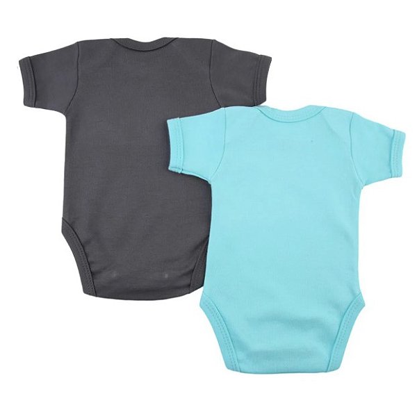 Kit com 2 Body Manga Curta Suedine Unisex - Baby Best - TotalBaby