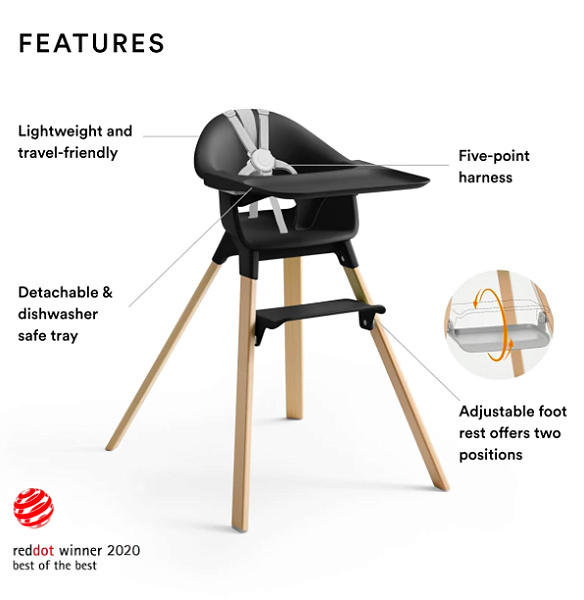 Cadeira de Alimentação Clikk Black Natural Stokke - TotalBaby Store
