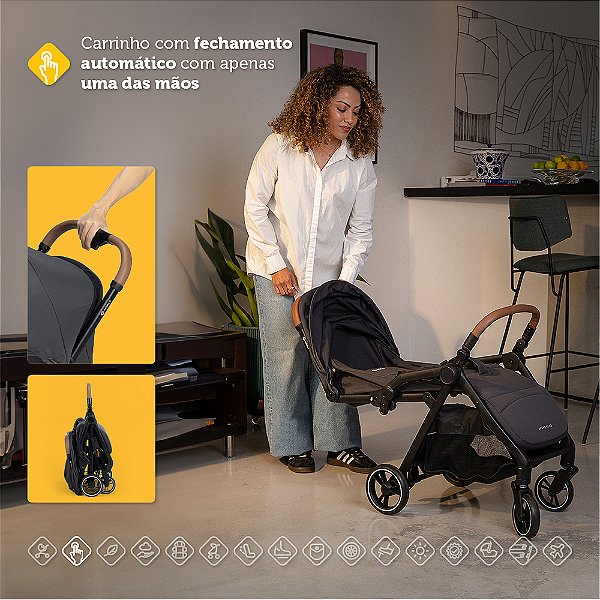 Carrinho de Bebê Safety 1st - Sprark Plus Trio Isofix Black