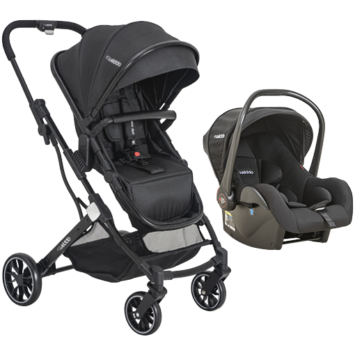 Zig Zag Preto 3 em 1: Carrinho, Bebê Conforto e Base - Tutti Amore