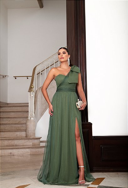 Vestido Largo Verde Oliva Vestido Longo Vestido Verde Vichy