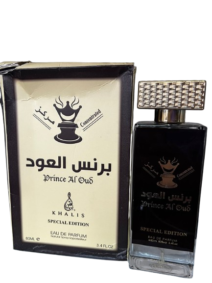 香水(ユニセックス) Khalis Oudh Blend EDP 100ml Prince Al Oud Eau de Parfum Masculino- Khalis (CAIXA AMASSADA