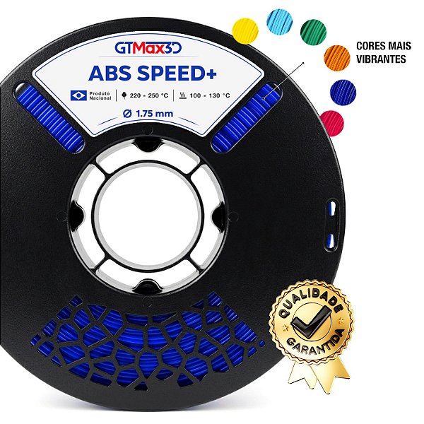 Filamento ABS Speed+ GTMax3D 1.75mm - 1kg - Várias Cores - GTMax3D