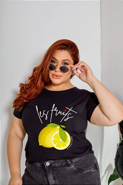 T-SHIRT PLUS SIZE LES FRUITS LEMON DTF BEGE XG - Dallas T-shirts