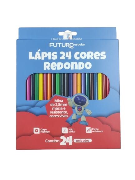 Lápis 24 Cores Redondo Futuro Fe092207